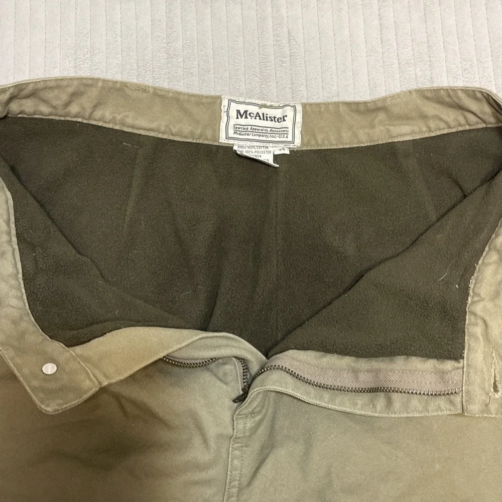 Mcalister Fleece Lined Pants Sz 34x27 Brown Cotton Outdoor